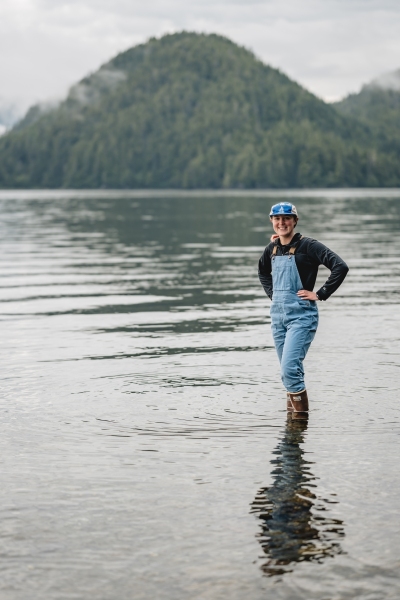 Nonbinary-queer-person-fishing-boots-Alaska-LGBTQ